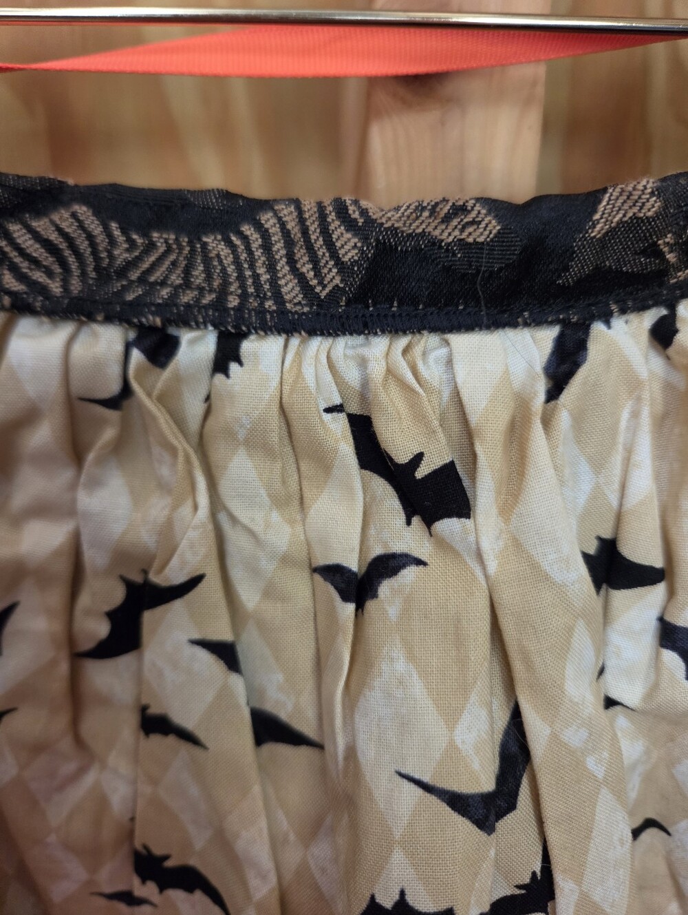 Damsel In This Dress Ruffle Apron Skirt Bat Print Diamond Harlequin Ren Faire - Picture 2 of 4